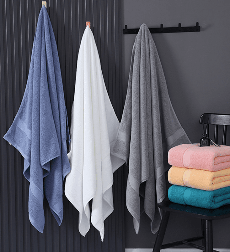 Solid Color Cotton Hotel Towel - 80x160cm - Image 2